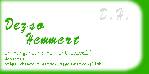 dezso hemmert business card